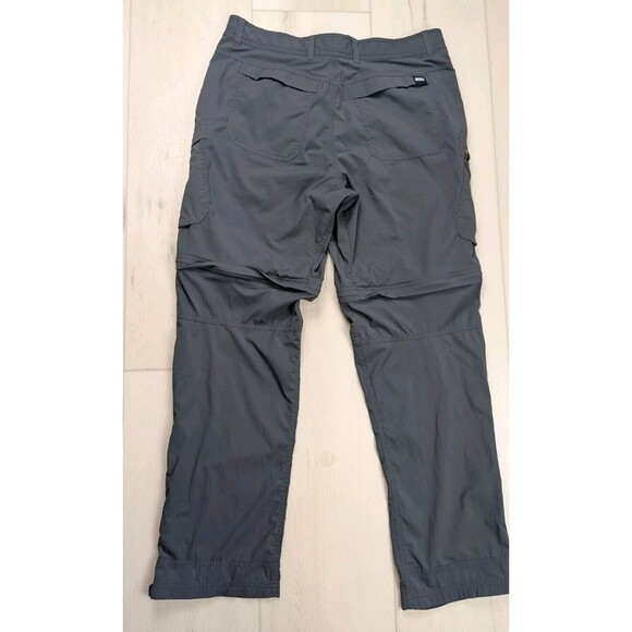 REI Co Op Pants Mens 34X32 Gray Sahara Convertible Cargo Outdoor Hiking 131001 - Picture 6 of 16